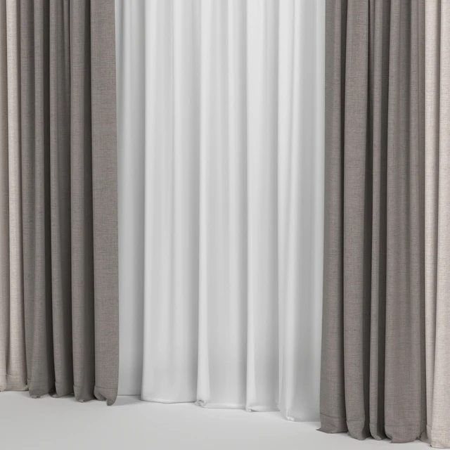 Curtains in two colors with tulle — Descargar