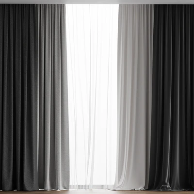 Curtain set and tulle 06 — Ver 3