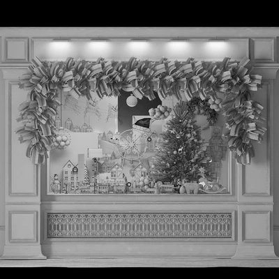 Новогодняя витрина магазина игрушек — Вид 4