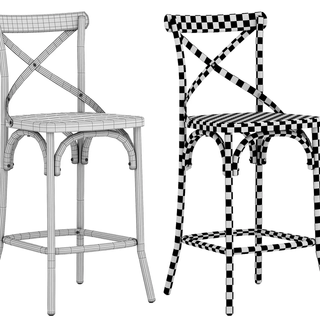 Deephouse semi-bar stool BELLA CROSS black — Descargar