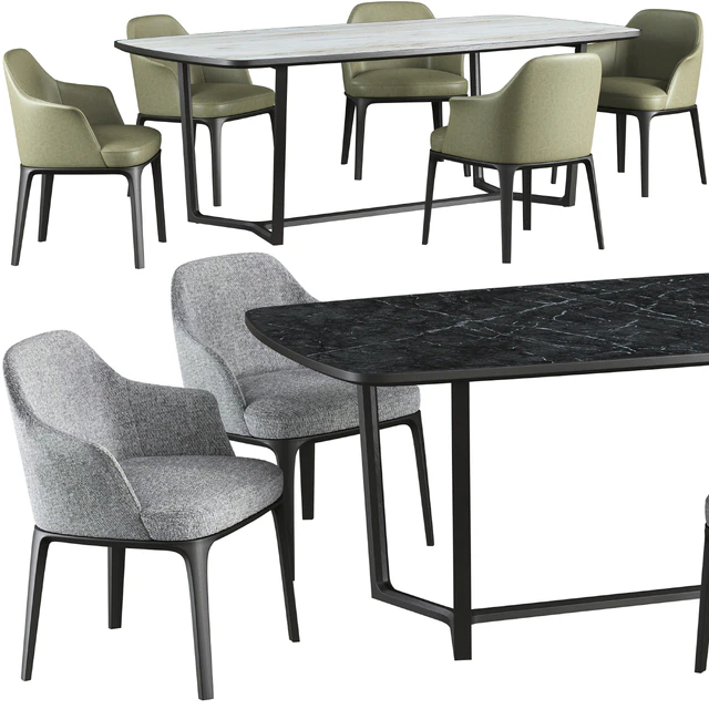 Dining table Poliform Concorde and chair Poliform Sophie — Скачать
