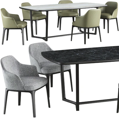 Dining table Poliform Concorde and chair Poliform Sophie — Вид 1