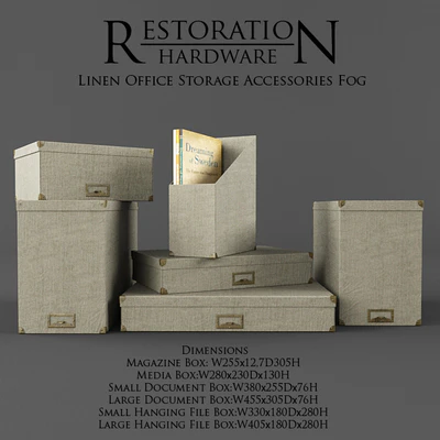 Restoration Hardware / Linen Office Storage Accessories Fog — Ver 1