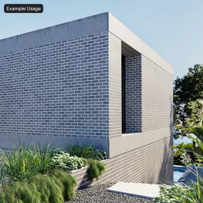 faux smooth running bond brick wall texture gray — Вид 2