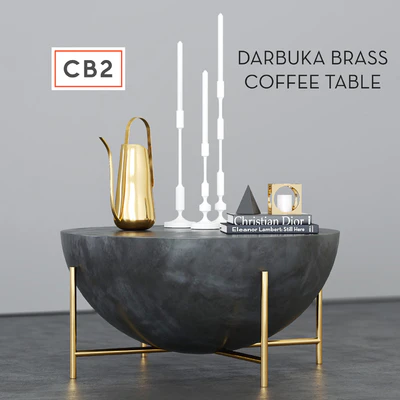 CB2 Darbuka brass coffee table — Вид 1