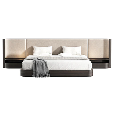 Gianna King Size Natural Walnut Wood Bed Frame — Вид 3