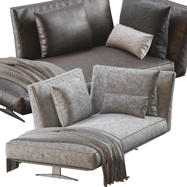 Chaise Lounge Evergreen Leather By Flexform — Descargar