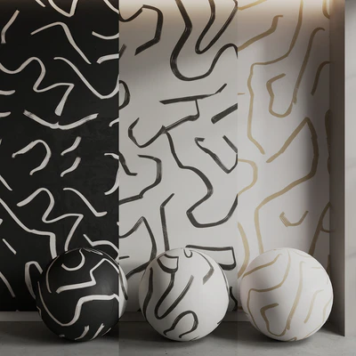 BELARTESTUDIO Murals Seamless set Artistic Lines — Вид 1