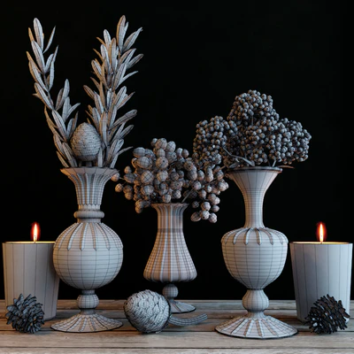 Set with green branches — Ver 2