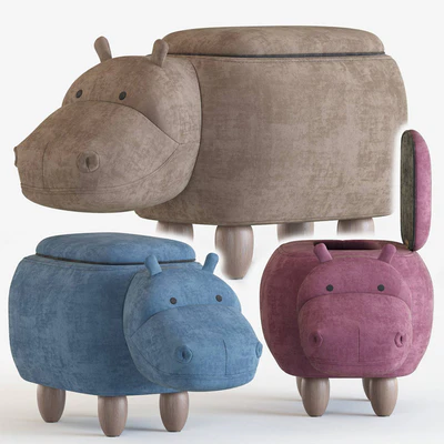 Hippo children's storage stool — Ver 1