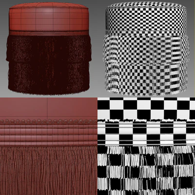 Globewest Kennedy Fringed Ottoman — Ver 2