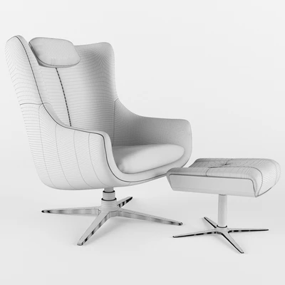 LEATHER ARMCHAIR WITH OTOMAN — Вид 3