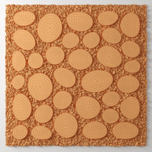 Tile square oval pebble n1 / Square oval slabs with pebbles — Descargar