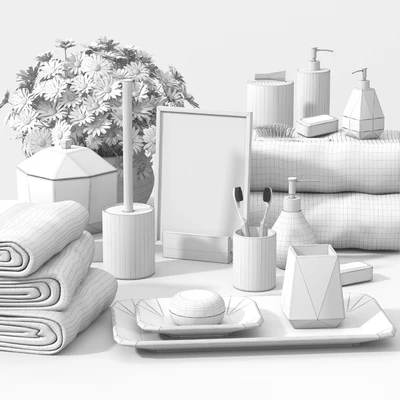 West elm Faceted Porcelain Bath Set — Ver 2