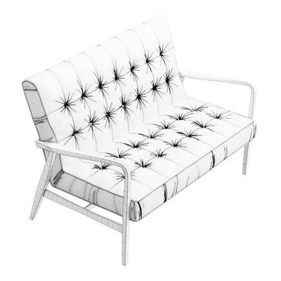 Mid Century Leather Sofa — Вид 3