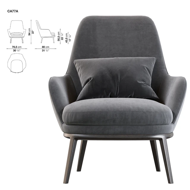 Caratos Maxalto Poltrona con Schienale Alto — Скачать
