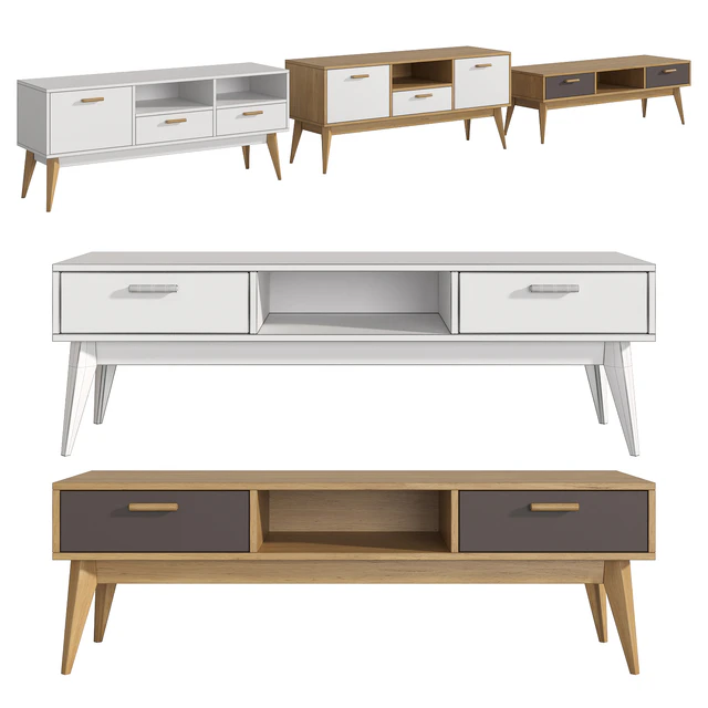Furniture collection Nordic Scandi / Snow / Gray No. 2 TV stands — Download