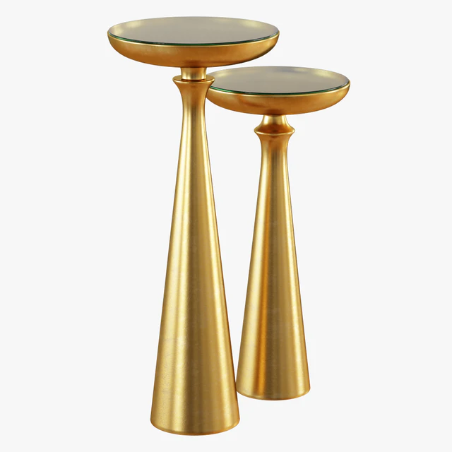 Tapered Round Brass Side Table Tall or Short — Descargar