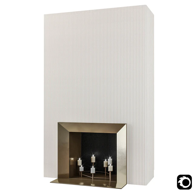 Retro fireplace with candles — Скачать