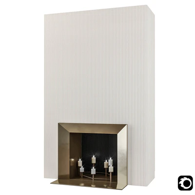 Retro fireplace with candles — Вид 1