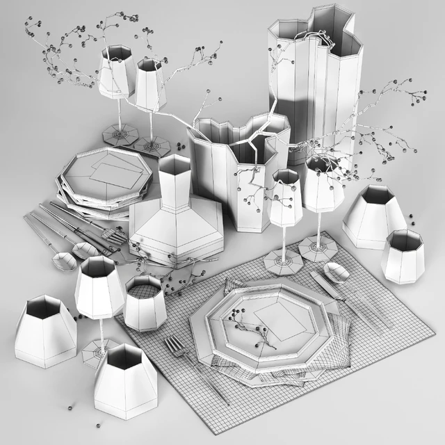 Table setting with rowan — Скачать