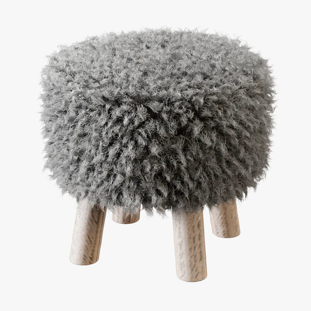 Luxury Gotland sheepskin stool — Скачать