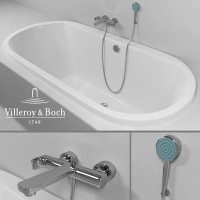 Bathtub Villeroy &amp; Boch Subway, mixer Villeroy &amp; Boch Cult — Ver 1