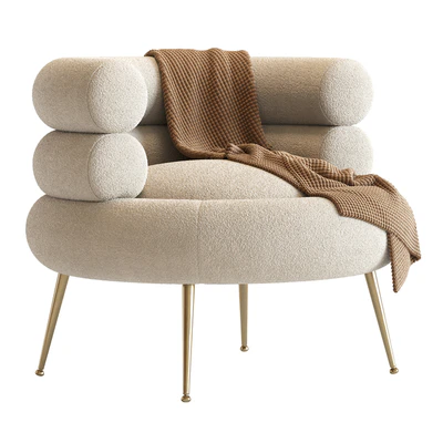 White Barrel Lounge Chair — Вид 1