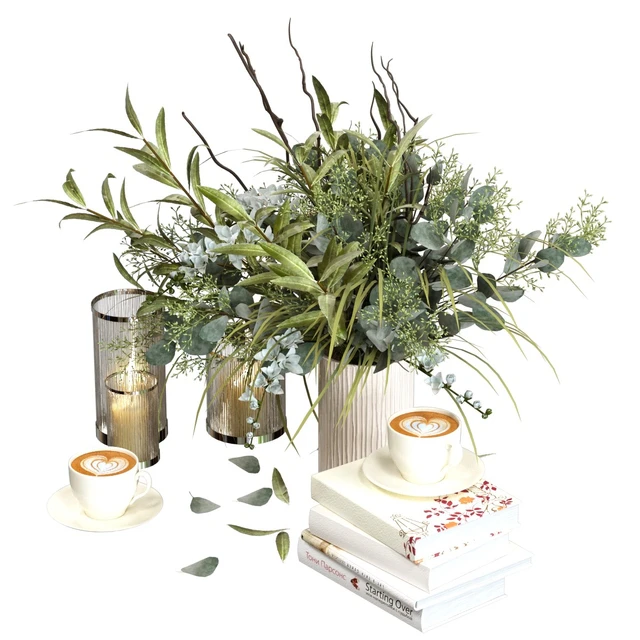Decorative set with candles and coffee — Descargar