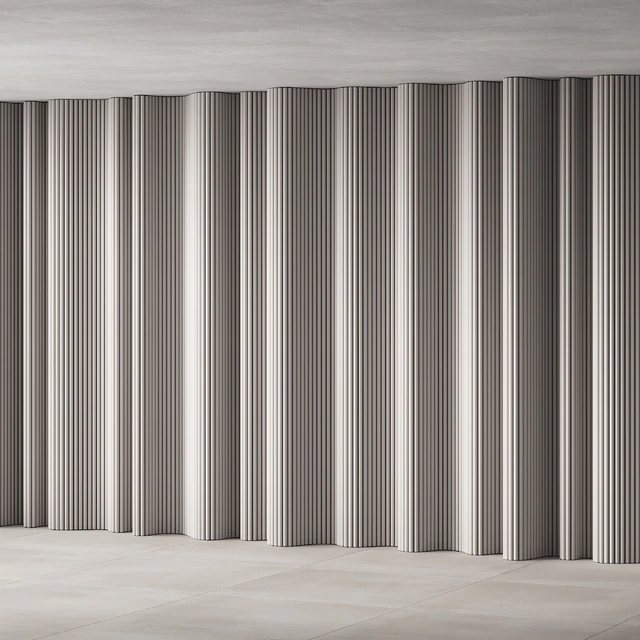 434 wall composition 15 wave fluted wood Reeded Panels 02 — Descargar