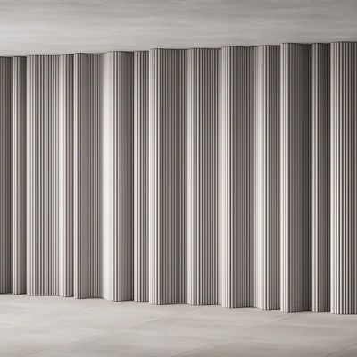 434 wall composition 15 wave fluted wood Reeded Panels 02 — Ver 3