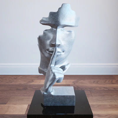MODREST WHISPER MODERN SILVER SCULPTURE — Descargar