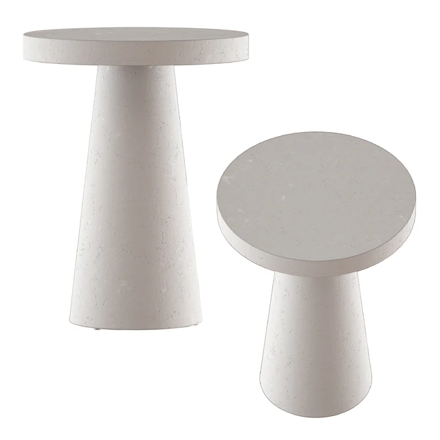 Круглый Журнальный столик Willy White Plaster Pedestal Side Table — Скачать