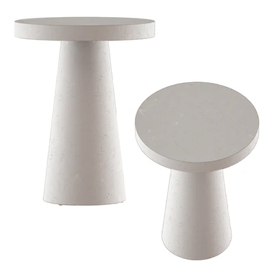 Круглый Журнальный столик Willy White Plaster Pedestal Side Table — Вид 3