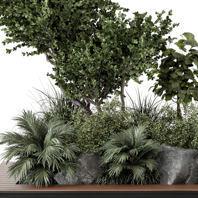 Outdoor Garden set bush and Tree - Garden Set 637 — Скачать