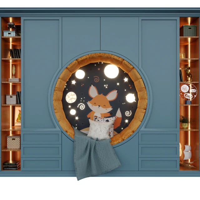 Wardrobe with a seat for a childrens room — Descargar