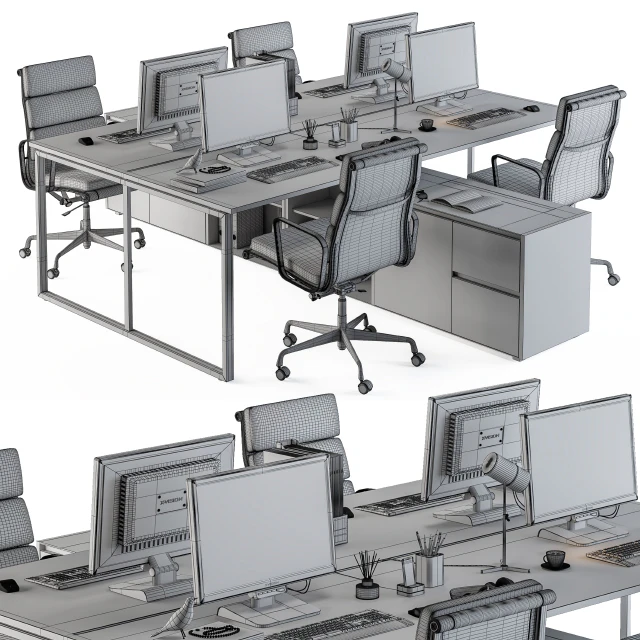 Office Furniture - employee Set 13 — Descargar