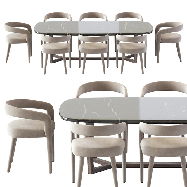 Lisette White Dining Chair and Concorde Table — Скачать