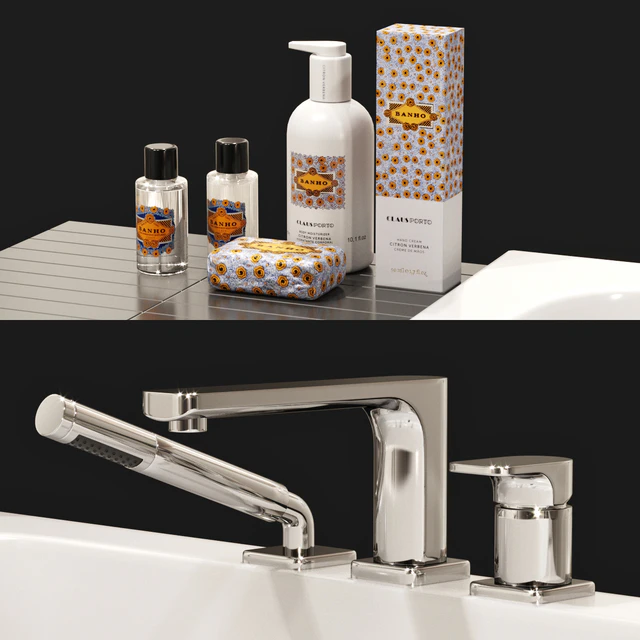 Villeroy and Boch Bathtub and Tap with Cosmetics — Download