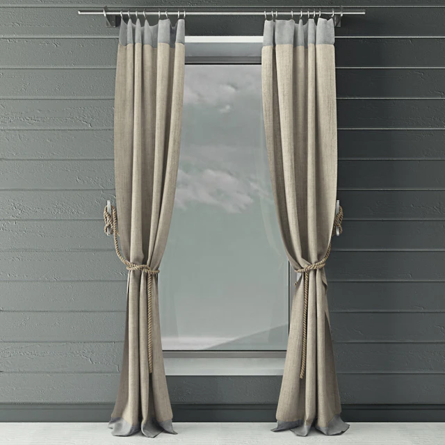 Curtains & rope & marine decor — Скачать