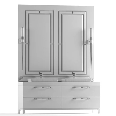 Furniture bathroom. Cabinet with two sinks. — Ver 2