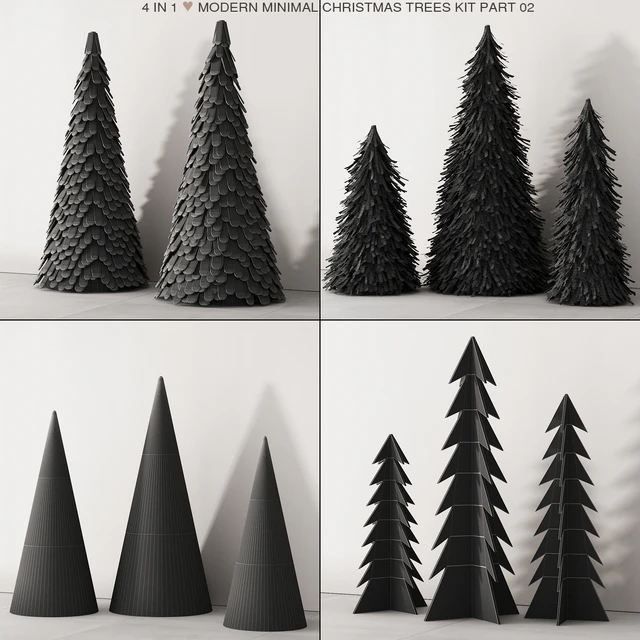 238 happy new year 02 modern christmas trees 02 — Descargar