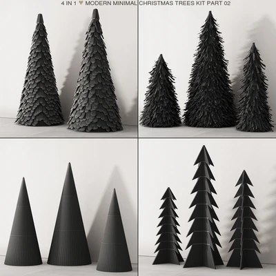 238 happy new year 02 modern christmas trees 02 — Ver 3