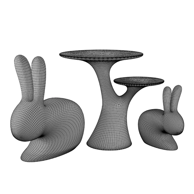 Qeeboo Rabbit Chair and Rabbit Tree — Скачать