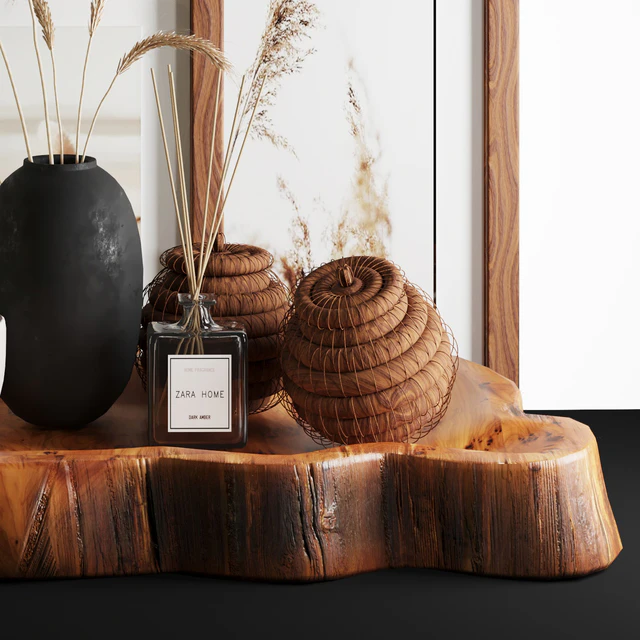 Natural Wood and Wheat decorative — Descargar