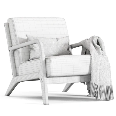 Hertford Upholstered Linen Blend Accent Chair — Вид 4