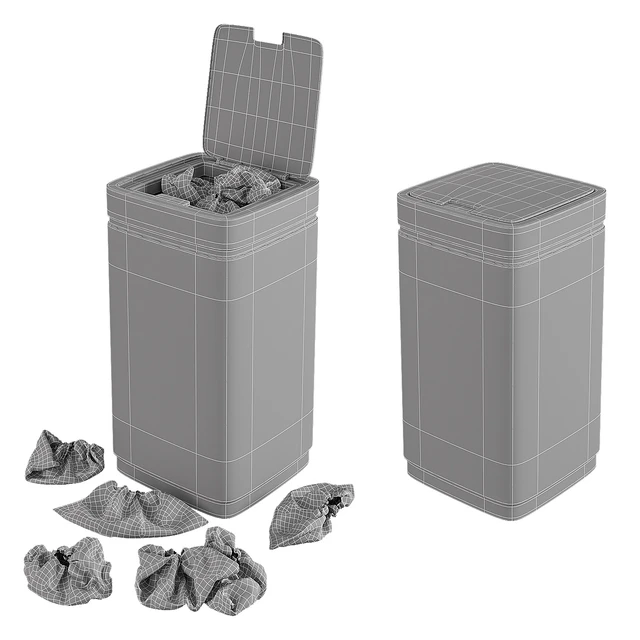 Set of trash cans with contents — Descargar