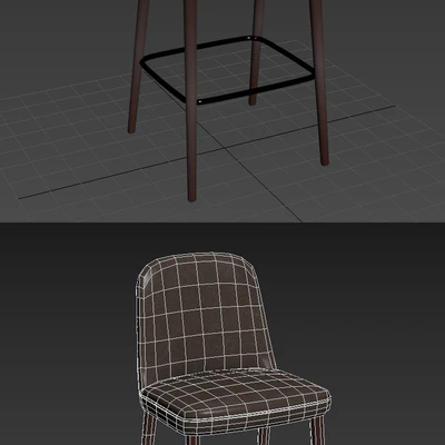 Bloom Barstool Wood Base — Ver 3