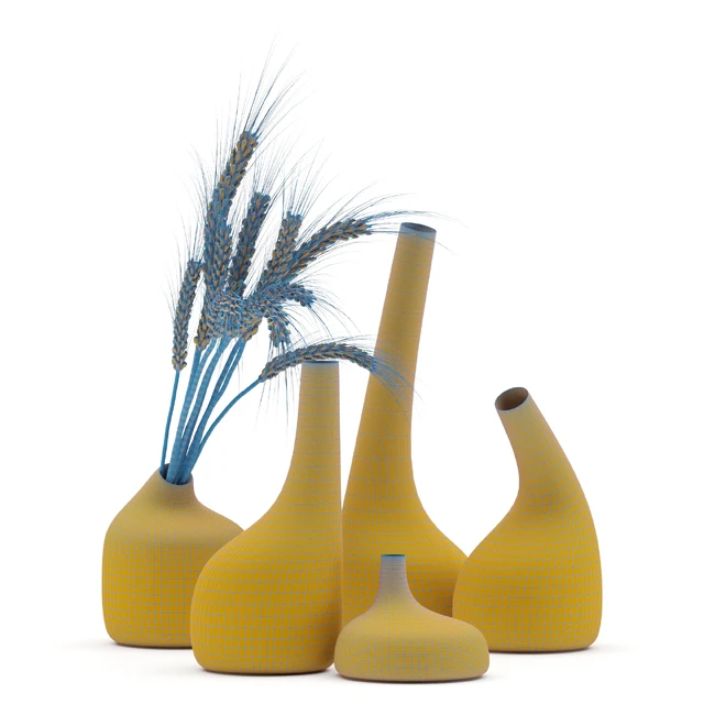 Decorative Glass Vase & Wheat — Скачать
