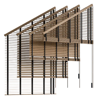 Wooden blinds for the attic window — Вид 2
